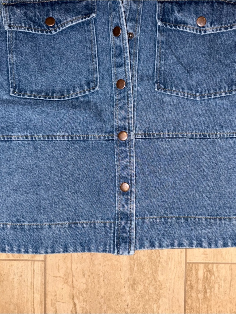 NWT Steve Madden Women’s Eliana Short-Sleeve Denim Button-Up Jacket Size Medium - Picture 11 of 14